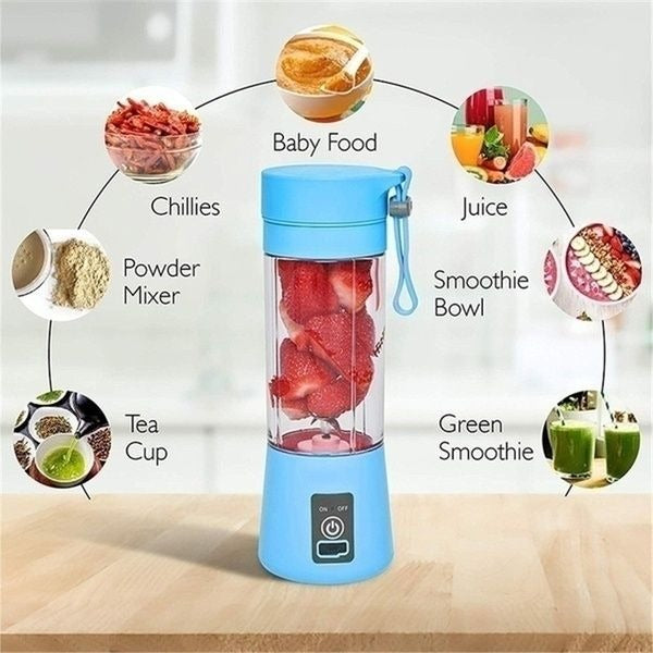 Portable 6 cuts Blender | USB Rechargeable Electric Fruit Extractor Juice Blender Machine